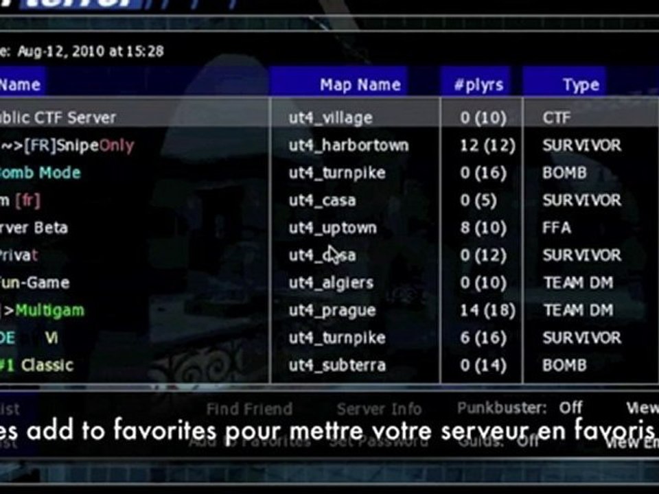 Comment mettre un serveur en favoris Urban Terror