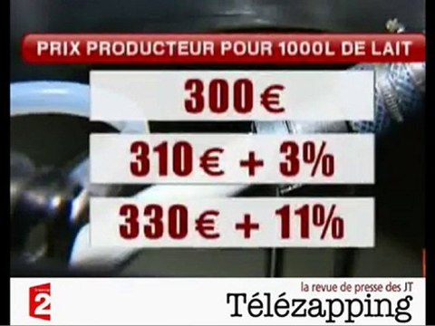 Télézapping : Fin de l'ultimatum des producteurs de lait