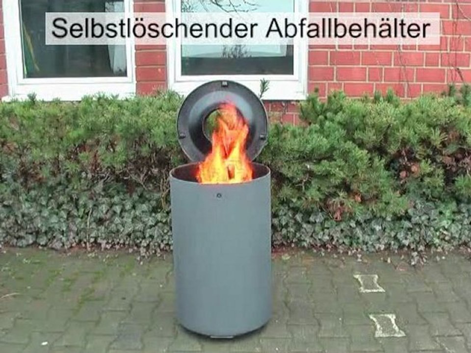 Selbstlöschender abfallbehälter