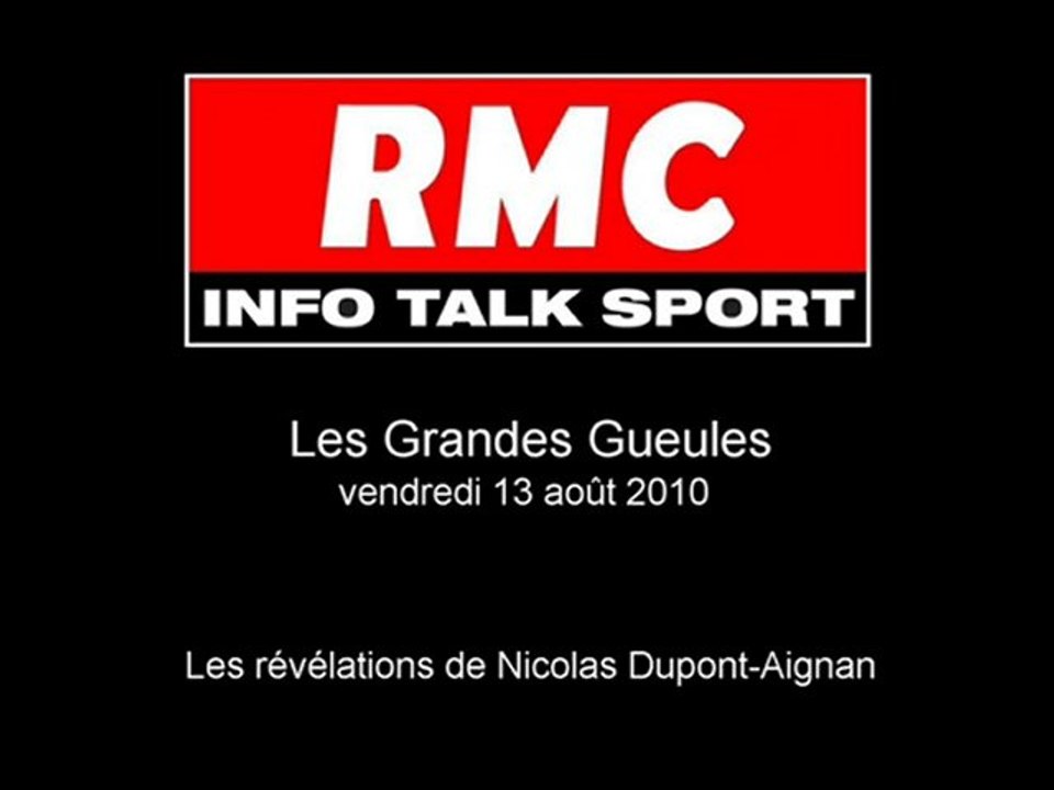 Nicolas Dupont-Aignan sur RMC Info