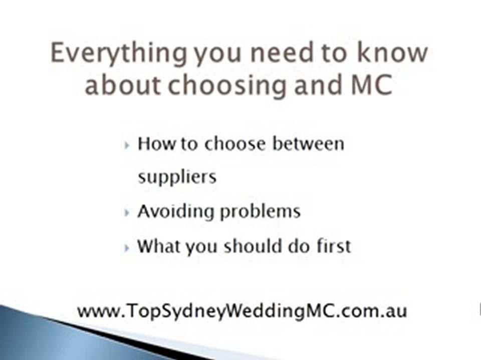 Sydney Wedding MC - Finding a wedding mc in Sydney