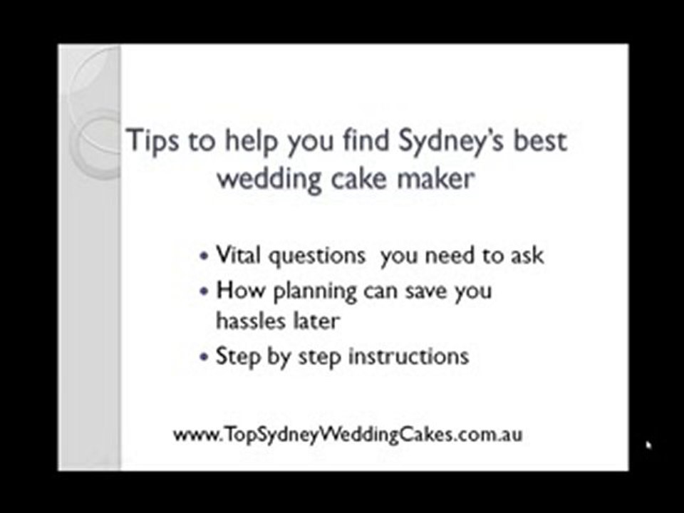 Sydney Wedding Cakes - Choosing A Sydney Wedding Cake Maker