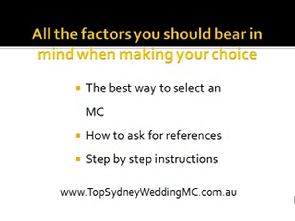 Sydney Wedding MC - How To Find Sydney's Best Wedding MC
