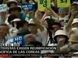 Corea del Sur, activistas exigen reunificación pacífica de