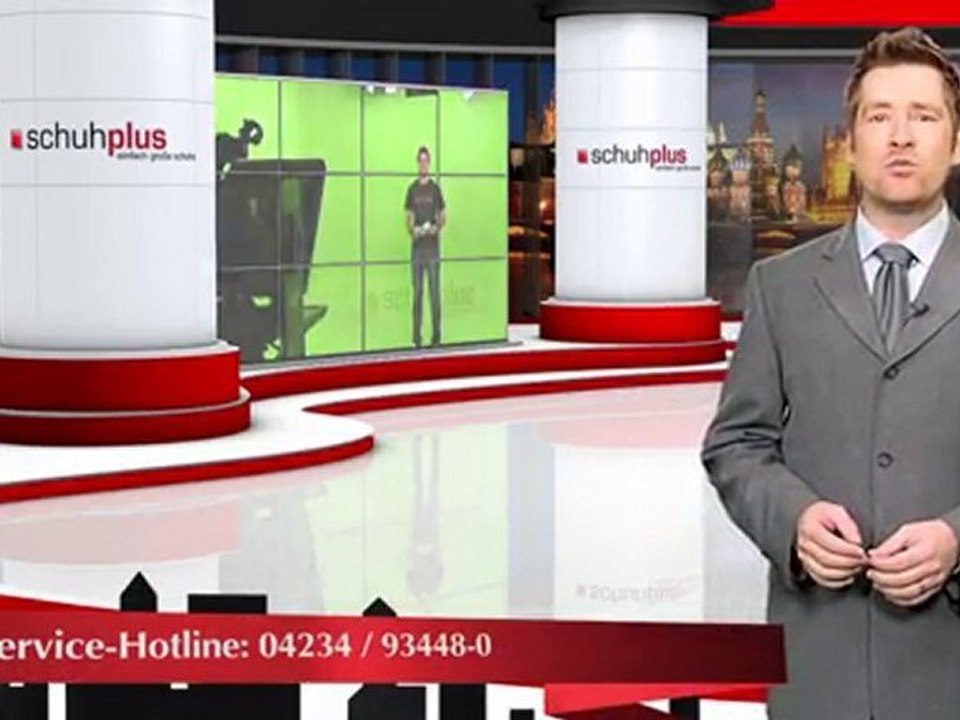 Virtuelles TV-Studio Schuhe Übergrösse schuhplus