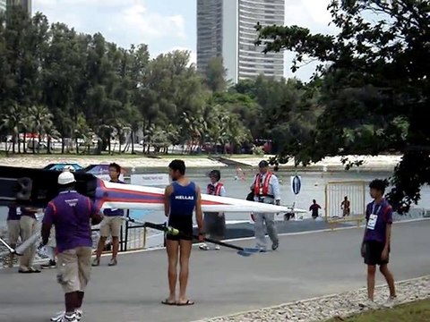 Youth Olympic games 2010 rowing men's pair semifinal greece