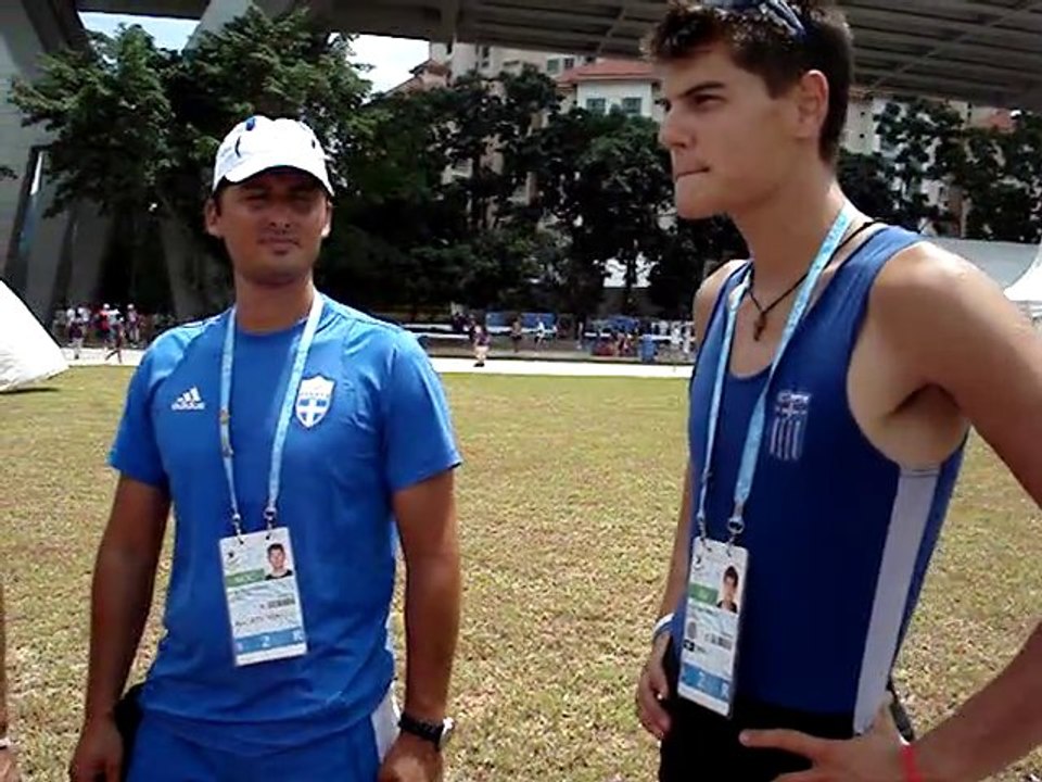 Youth Olympic games 2010 rowing men's pair semifinal greece