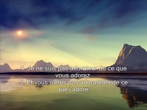 Sourate 109. Les infideles (Al-Kafirune)Traduction en FR