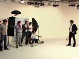 Amazing Roger Federer trickshot on Gillette ad shoot