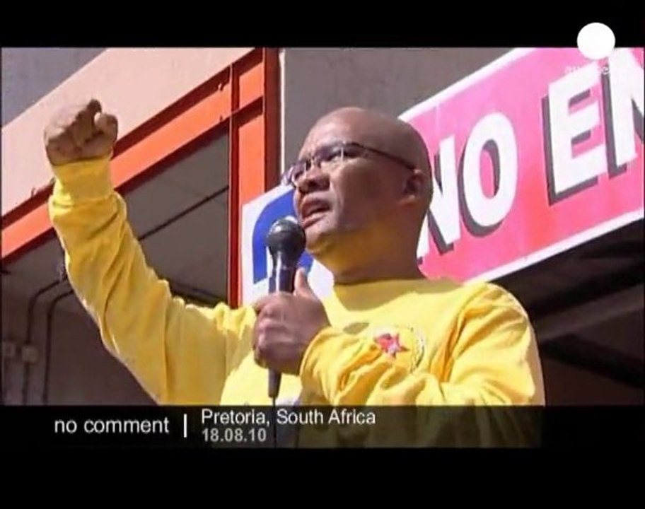 Workers go on strike for higher wages in... - no comment