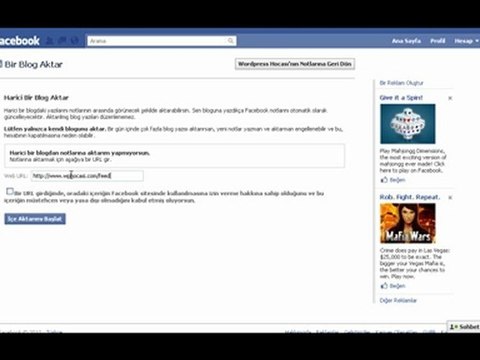 Site içerigini Facebook'a Ekle
