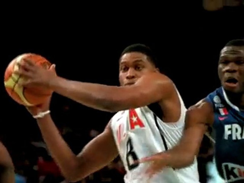 Rudy Gay takes the pass on the break and finishes with autho