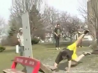 Skateboard Bench Jump Fail