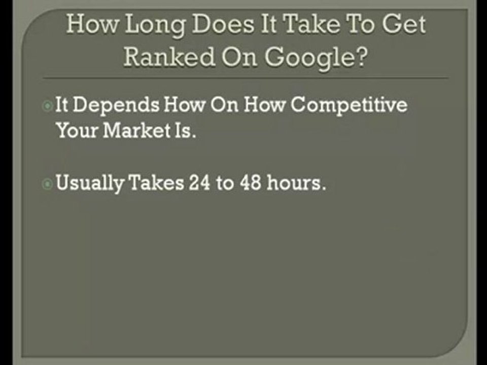 how long does it take to get ranked