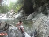 Lynn Canyon Cliff Jumping Water Slide helmet cam