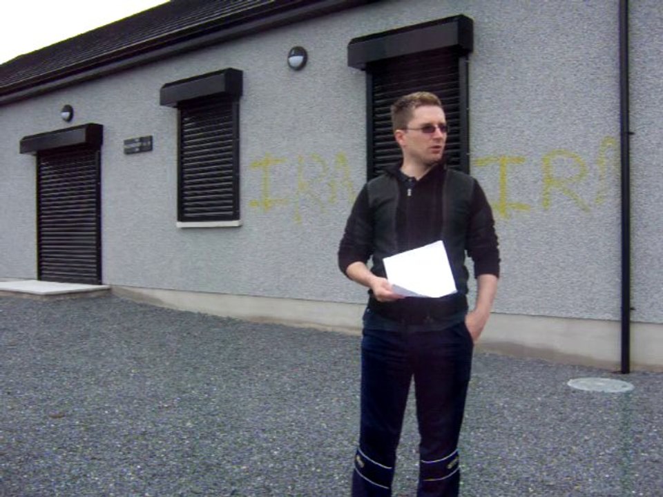 Ballinderry Orange Hall paint attack 2010 (take 1)