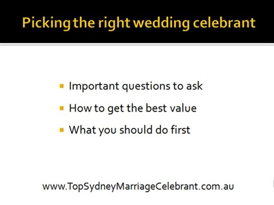 Sydney Civil Celebrant  - finding the right civil wedding c