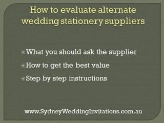 Sydney Wedding Invitation Ideas