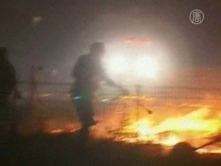 На греческом острове полыхают пожары