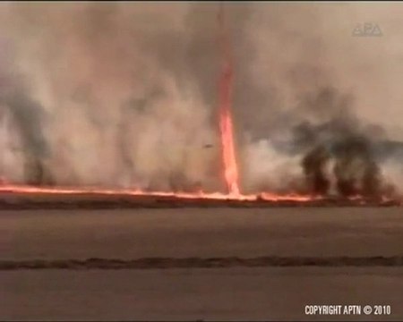 yangından oluşan ateş hortumu).