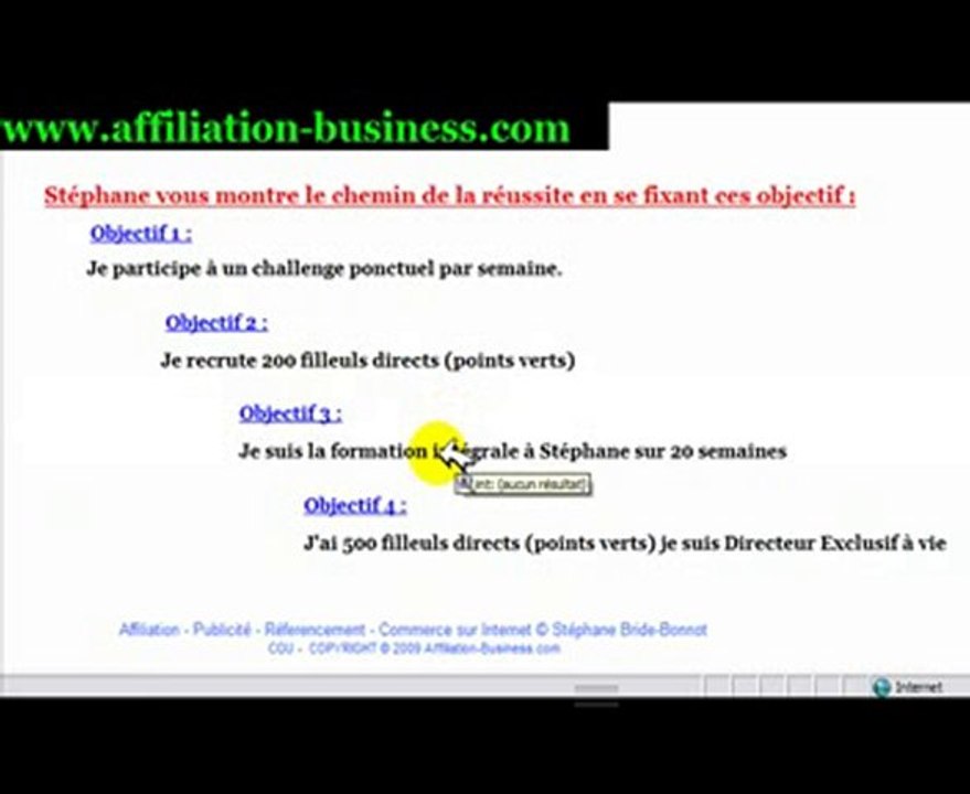 Les objectifs pour une bonne affiliation !
