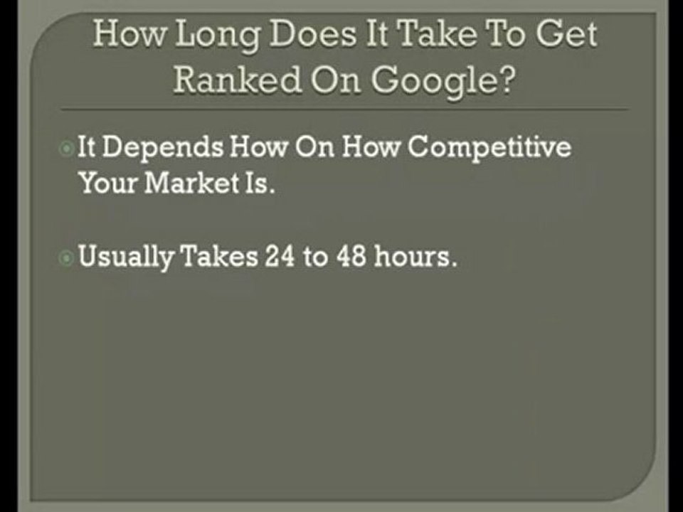 how long does it take to get ranked