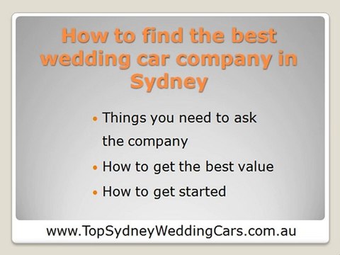 Sydney Wedding Cars - Choosing Wedding Cars In Sydney