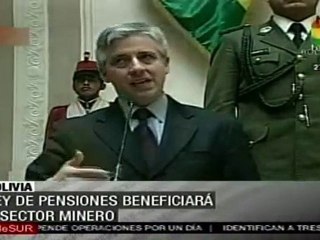 Ley de pensiones de Bolivia beneficiará a sector minero