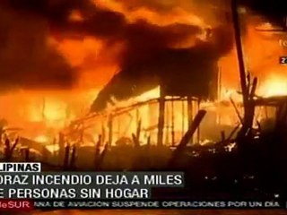 Incendio en Filipinas deja a miles de personas sin hogar