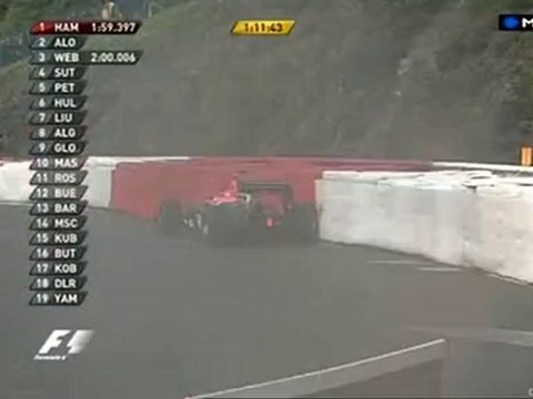 formule 1 spa 2010 FP 2 crash glock luizzi