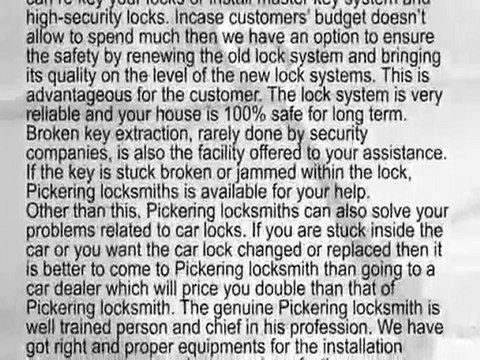 Pickering Locksmith Master