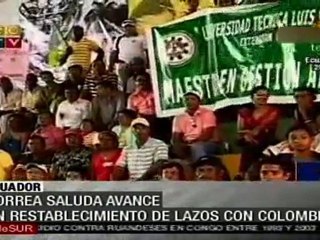 Rafael Correa: vamos a restablecer relaciones con Colombia e