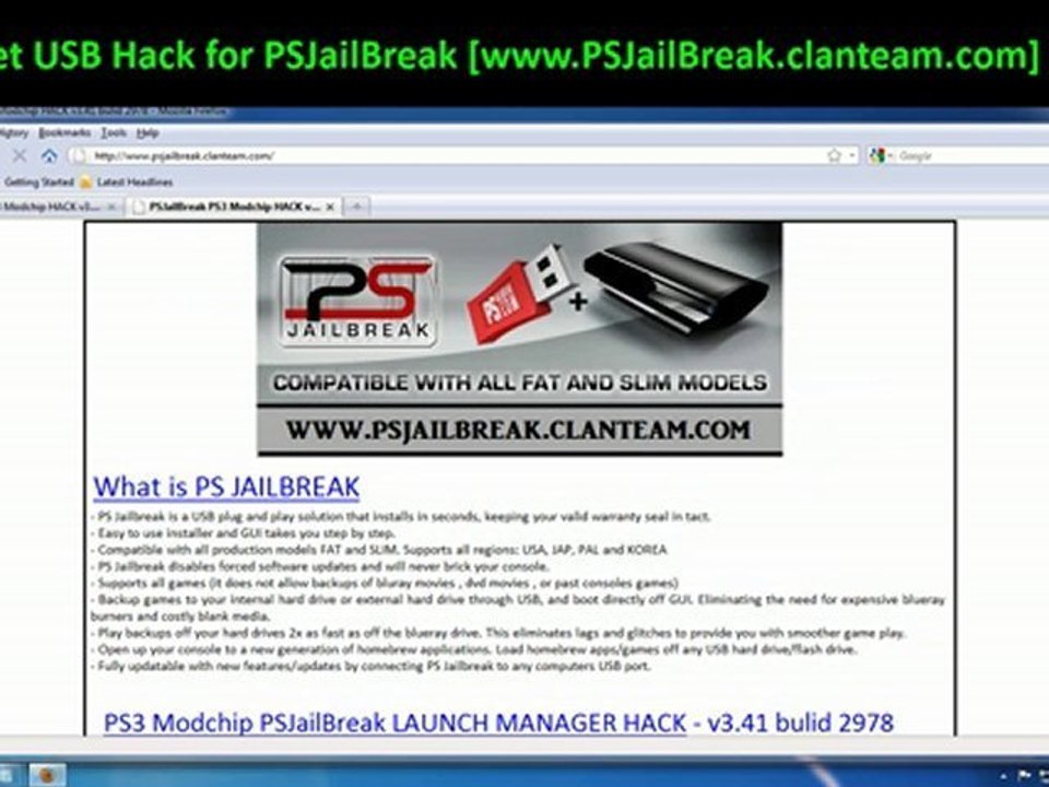 Ps3 USB Hack by Modchip with PS Jailbreak UPDATED!