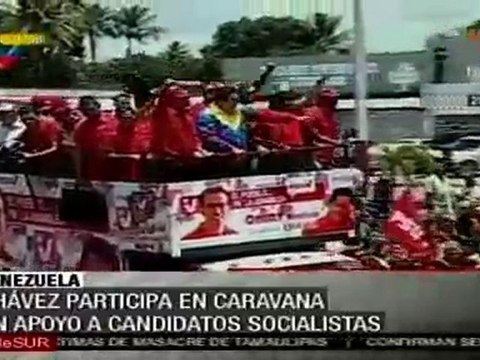 Chávez participa en caravana en apoyo a candidatos socialis
