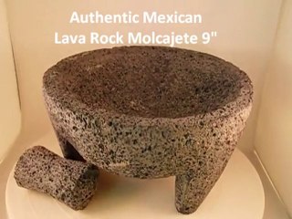 Authentic Mexican Lava Rock Molcajete 9"
