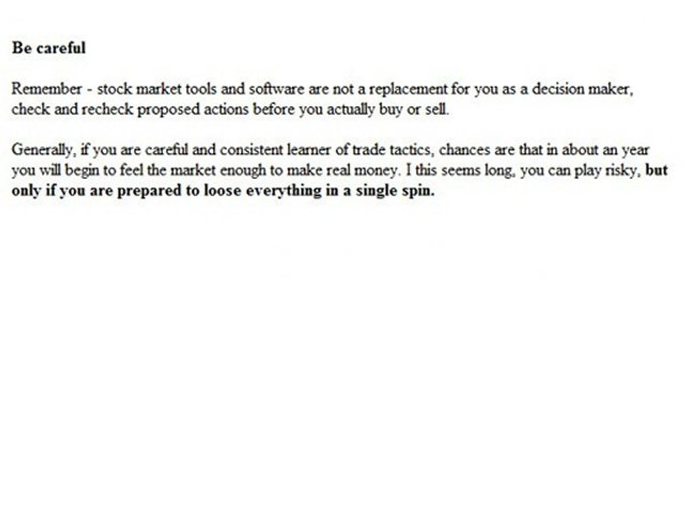 Stock Market Tools Used by The Pros.