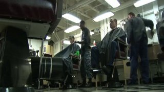 Haircuts underway with the U.S. Navy