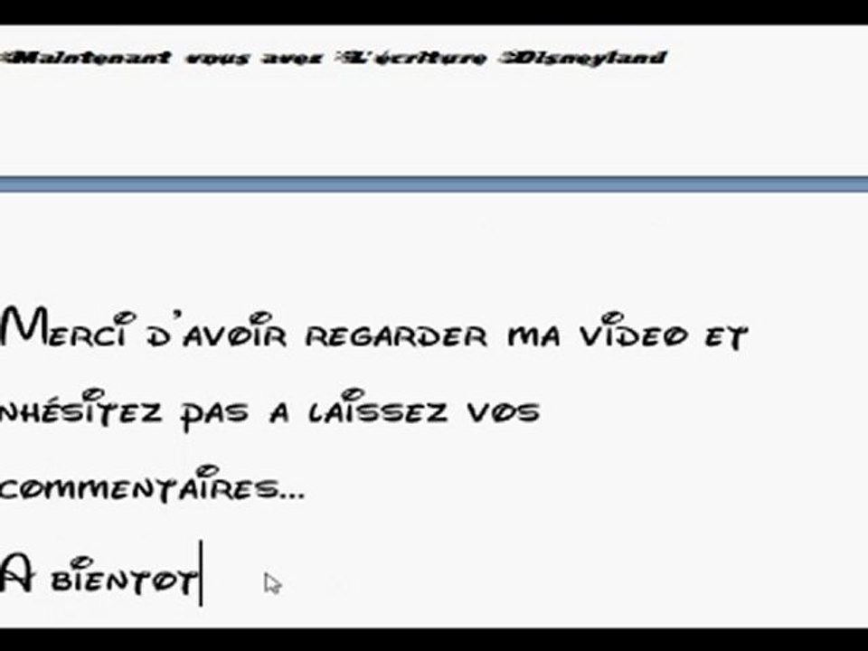 Ecriture Disneyland