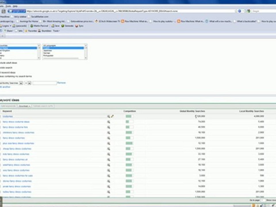 Using the Google Keyword tool Part 1