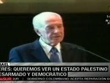 Peres: queremos ver un estado palestino desarmado y democrá