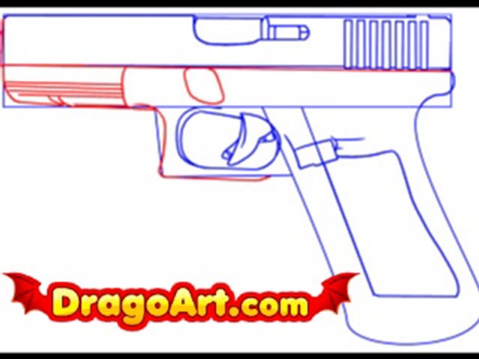 How to draw a gun, step by step - video Dailymotion