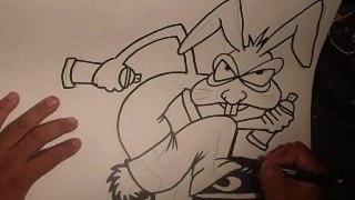 Drawing A Graffiti Character a Rabbit Part -1