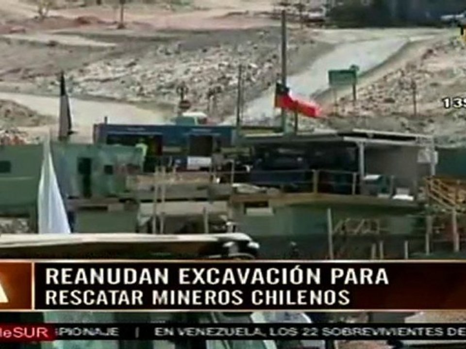 Perforadora reinicia tareas para rescate de mineros en Chile