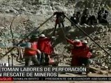 Retoman labores de rescate de 33 mineros en Chile