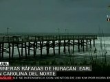 Primeras ráfagas de huracán Earl en Carolina del Norte