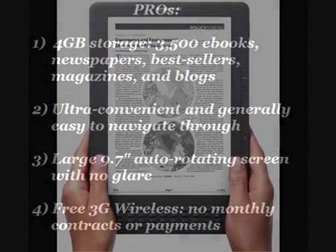 iPad 16GB 3g versus Kindle DX Wireless Pros and Cons Review