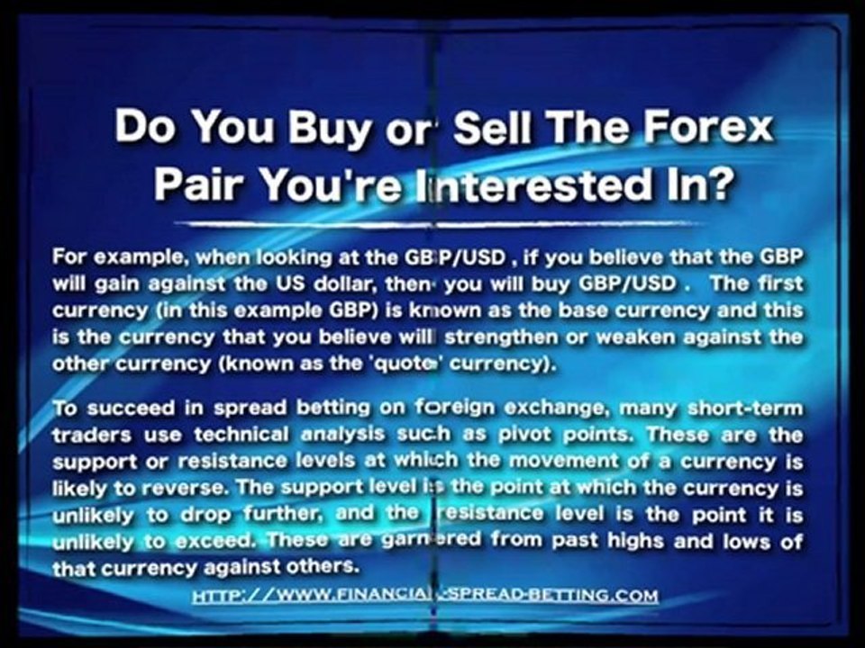 Currency Trading with Spread Bets