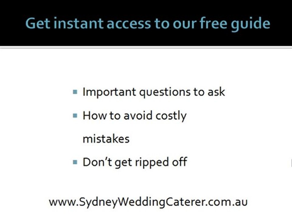 Sydney Wedding Caterer - How To Find Sydney's Best Wedding