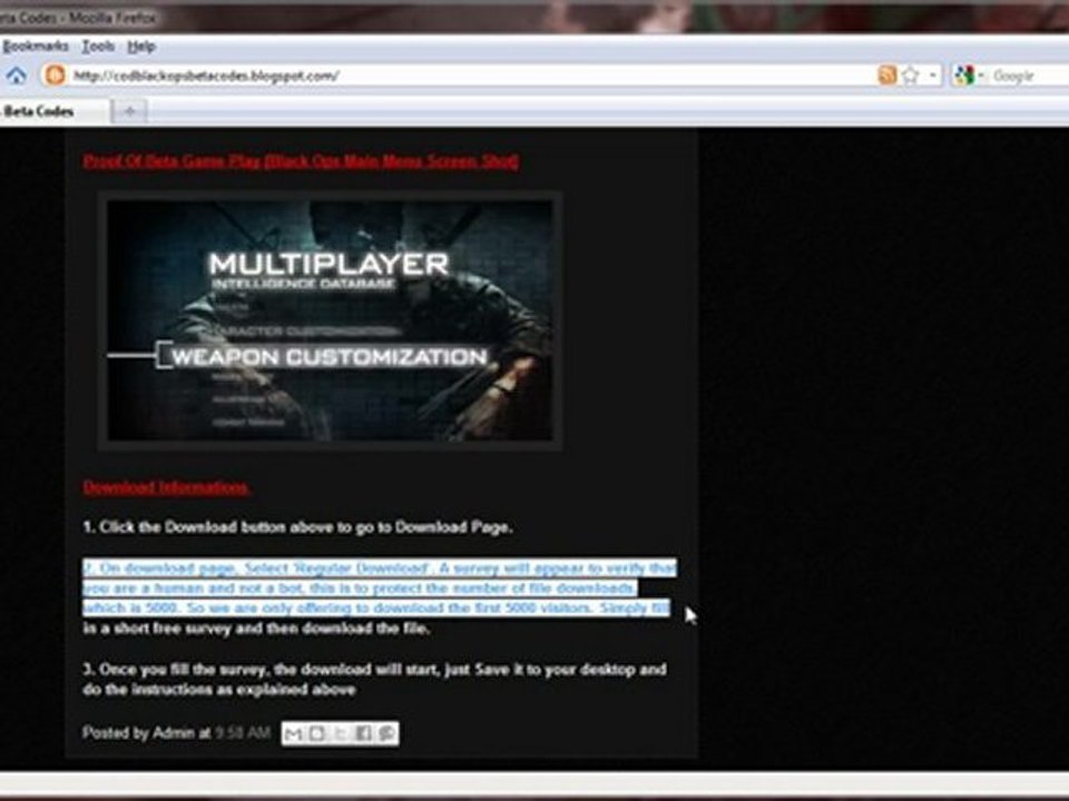 Black Ops Beta Code Generator