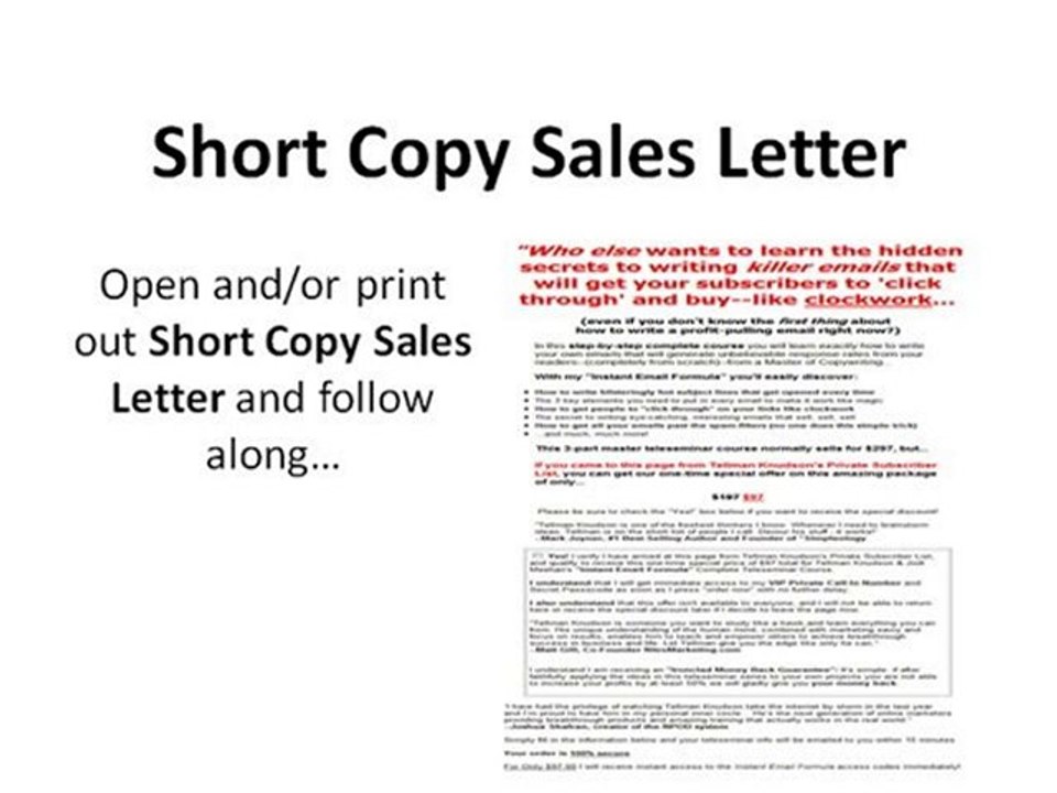 Tellman Knudson List Building: Lesson 11, Step 58: Short Co